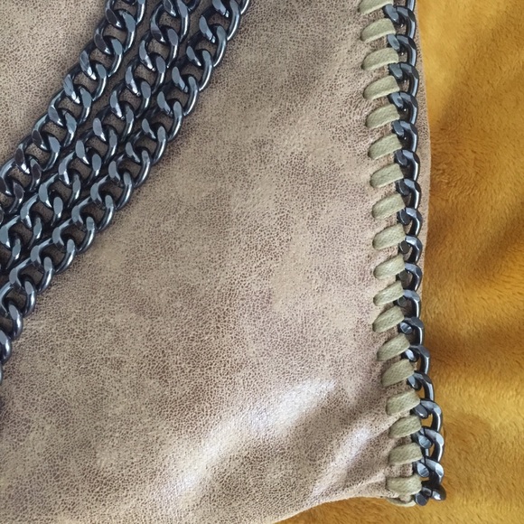 Khaki Fold Over Chain Women Oversized Bag. New - Picture 11 of 16